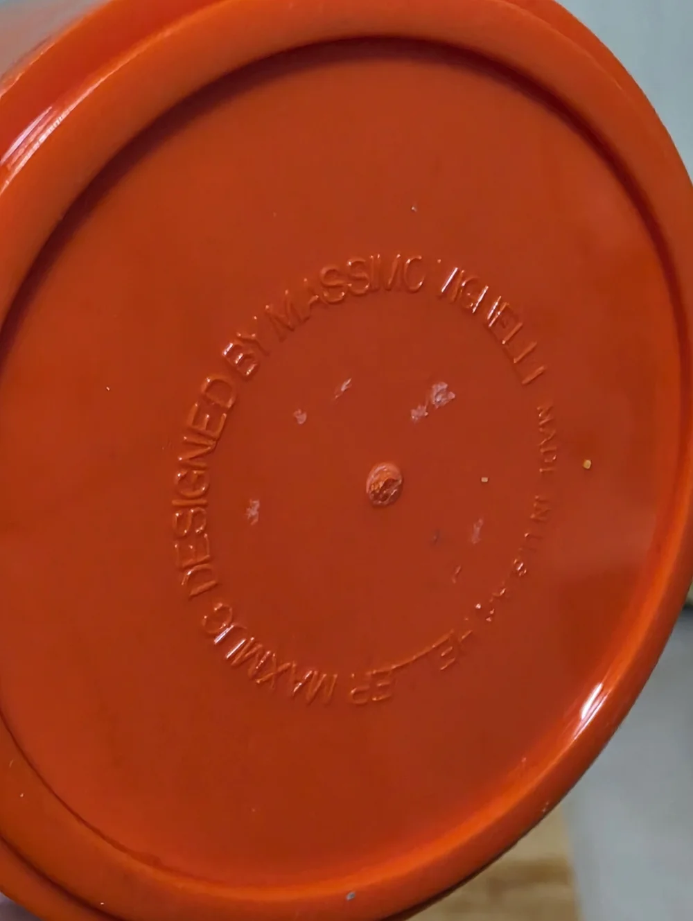 Massimo Vignelli Heller Orange Melamine Stackable Mugs, Set of 2 Vintage MCM